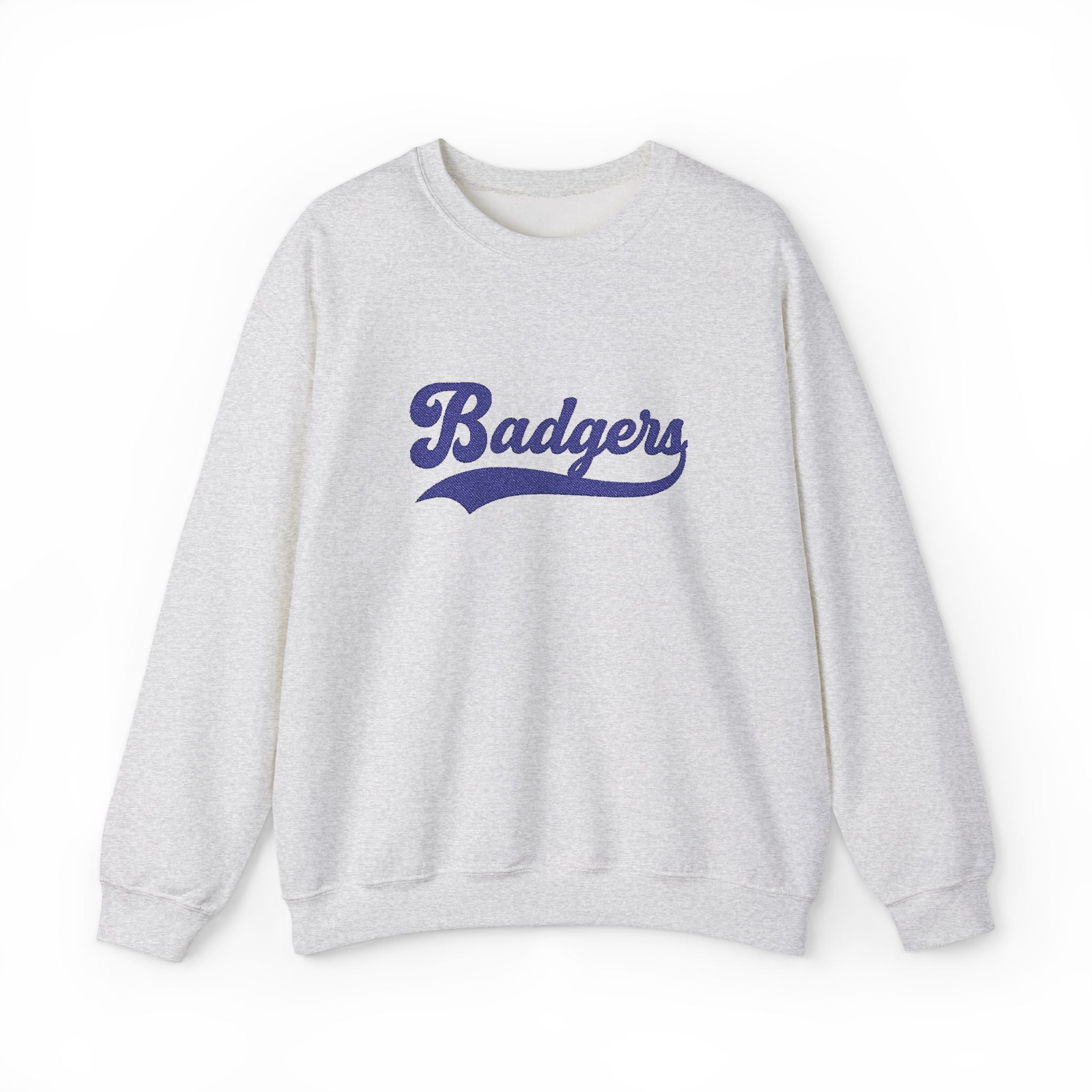 Embroidered badgers Unisex Crewneck Sweatshirt, Stylish Casual Wear, College Apparel, Gift for Sports Fans, Great for Fall Events