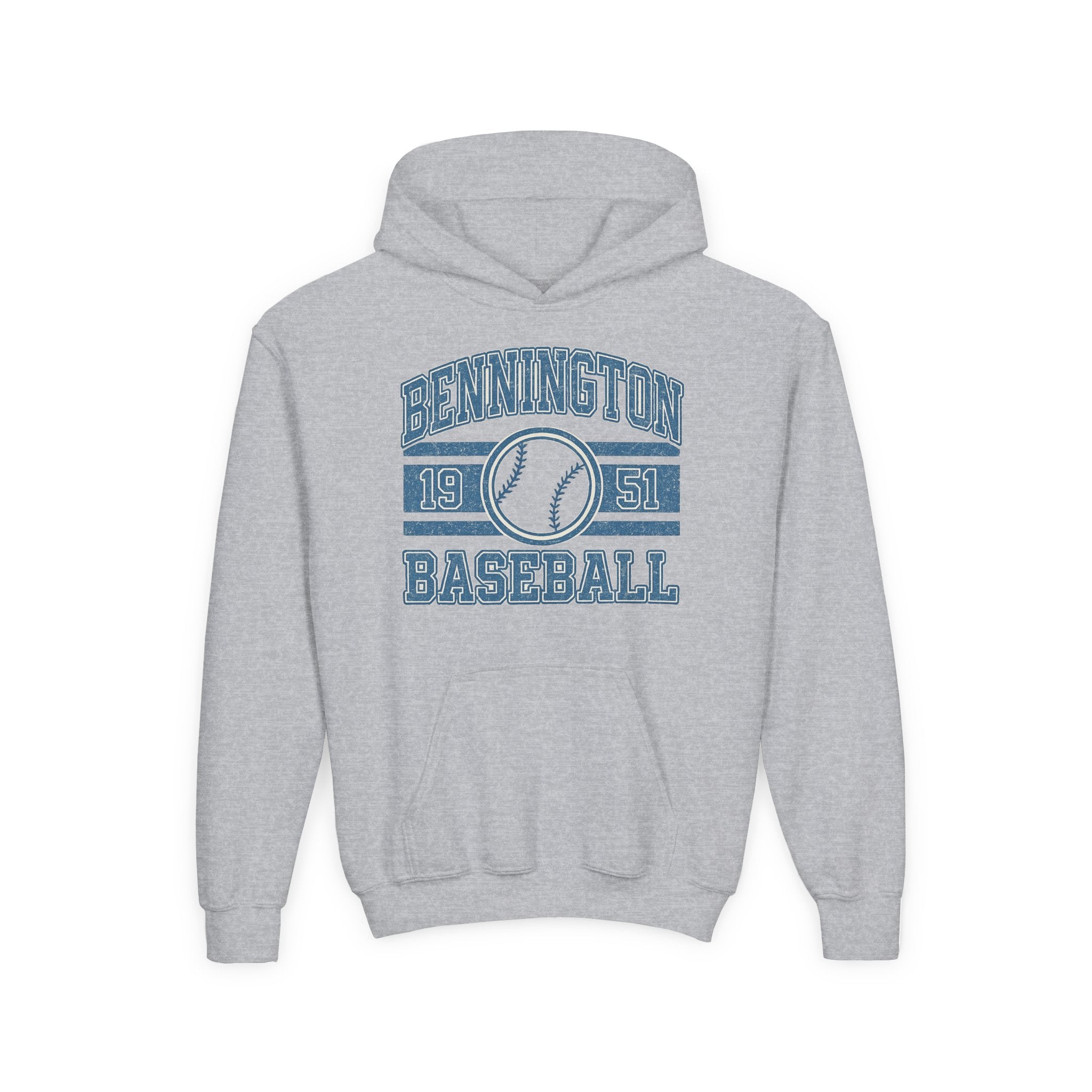 Vintage Baseball Youth Hoodie, Bennington Baseball Sweatshirt for Kids, Perfect for Sports Events and Gifts, Youth Sportswear