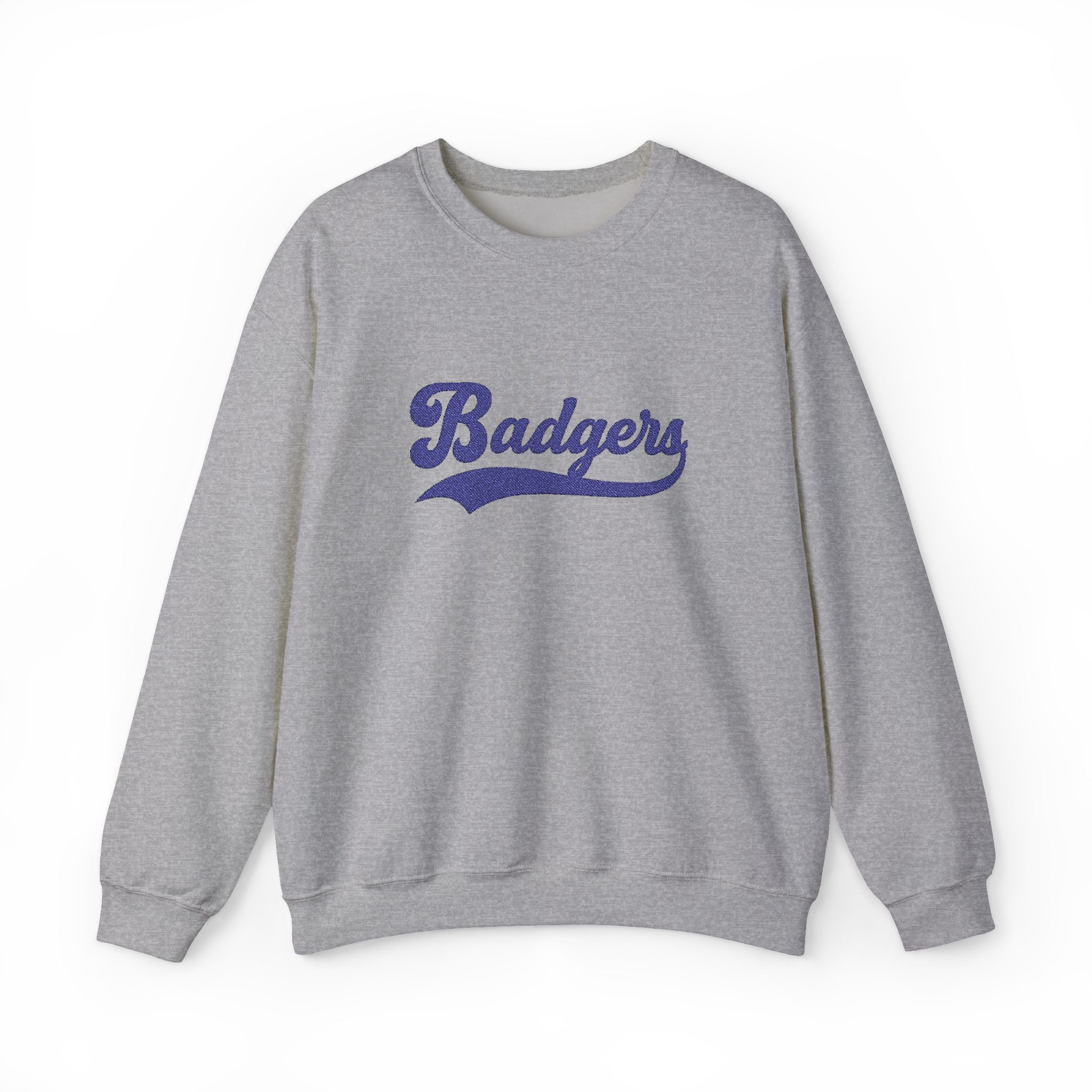 Embroidered badgers Unisex Crewneck Sweatshirt, Stylish Casual Wear, College Apparel, Gift for Sports Fans, Great for Fall Events