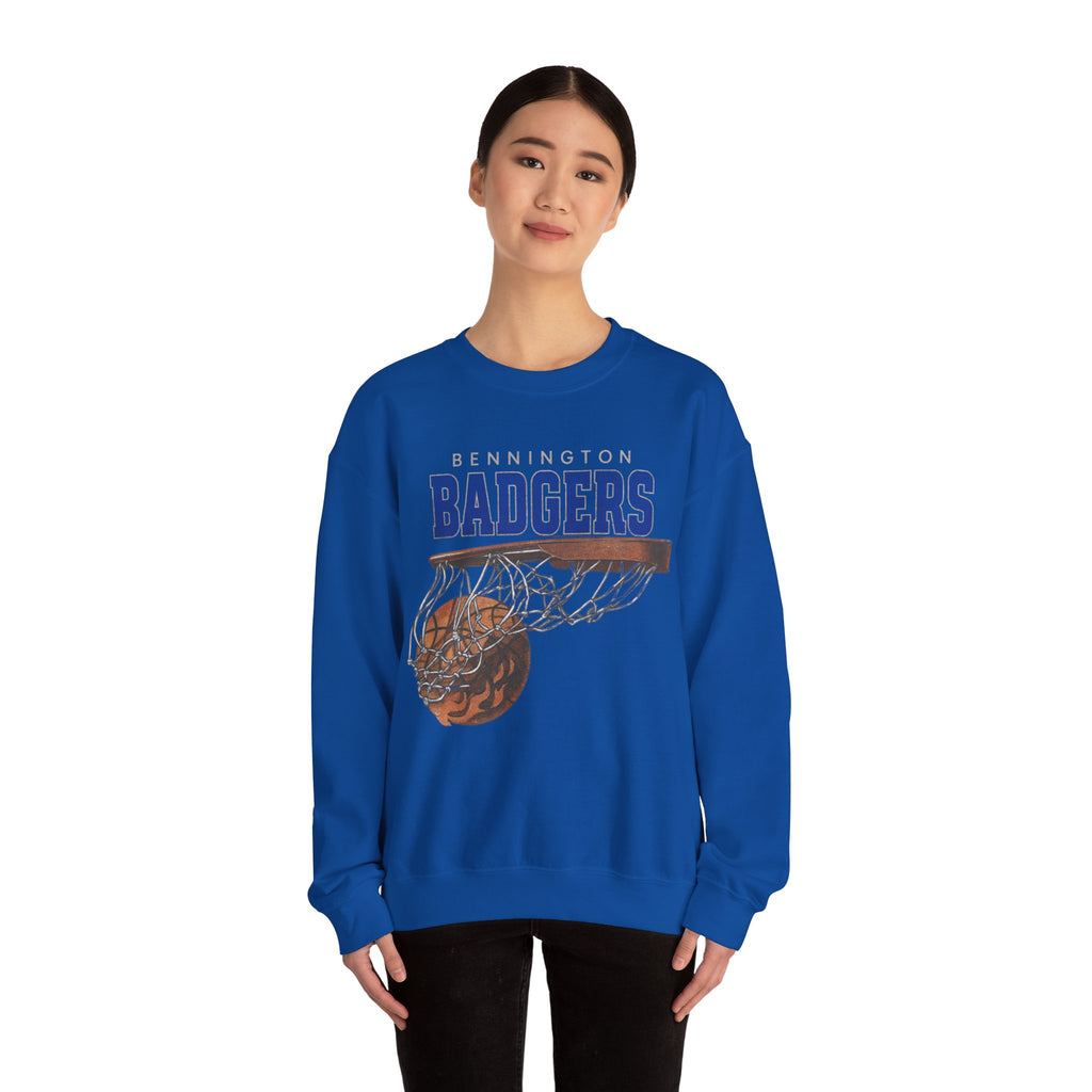 Bennington Badgers Basketball graphic sweatshirt | Hoop Net Dunk Crewneck