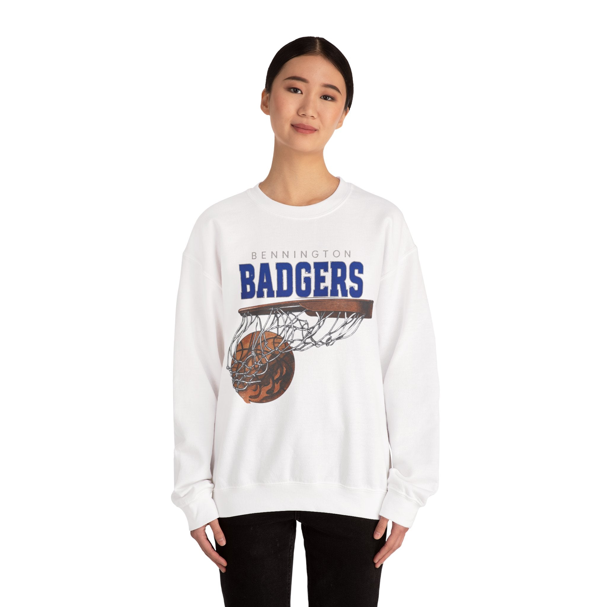Bennington Badgers Basketball graphic sweatshirt | Hoop Net Dunk Crewneck