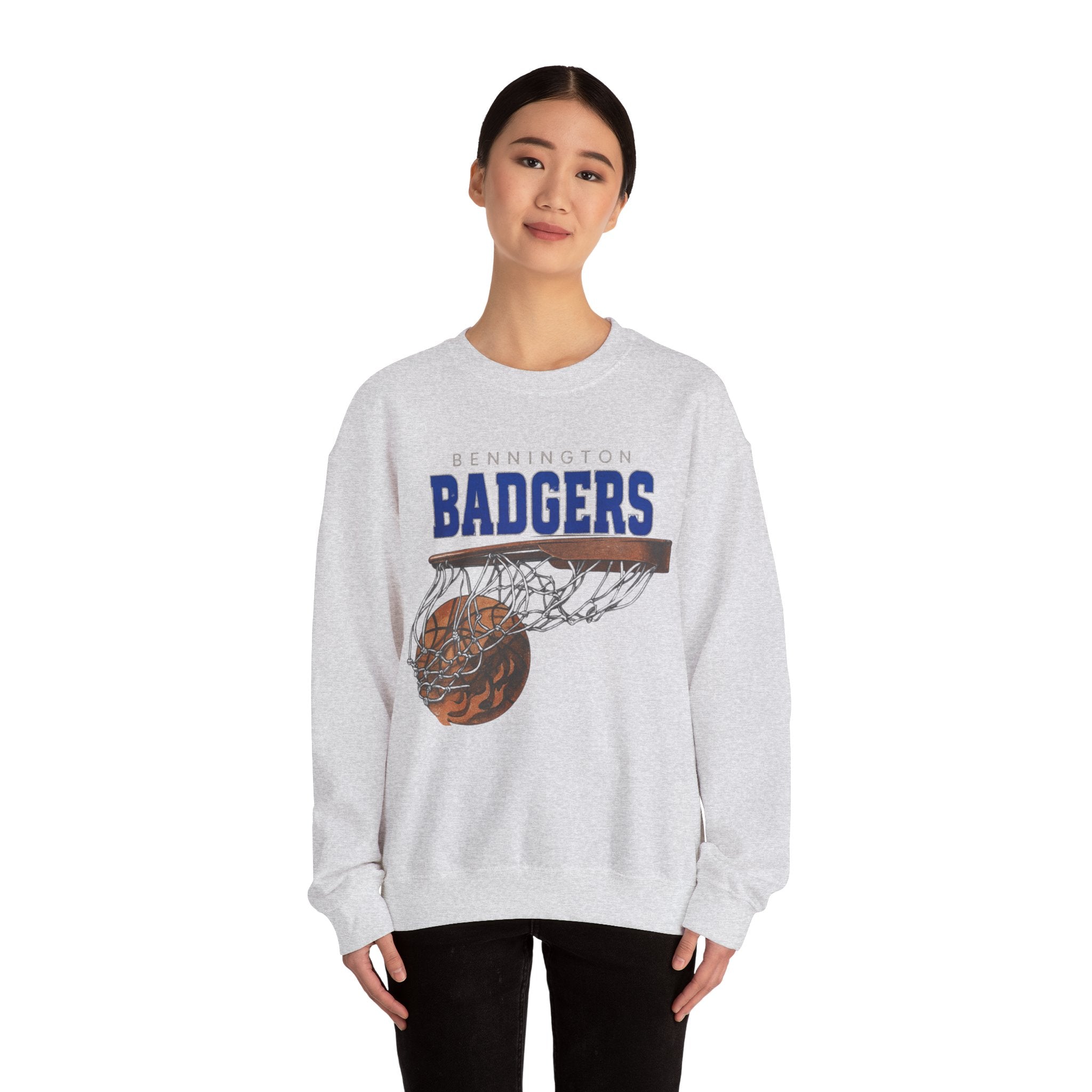 Bennington Badgers Basketball graphic sweatshirt | Hoop Net Dunk Crewneck
