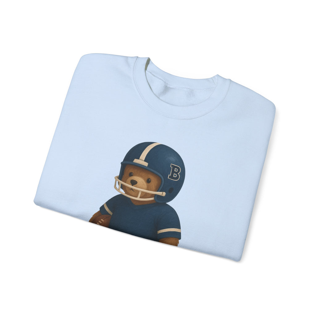 Cute Bear Football Sweatshirt, Cozy Football Apparel, Unisex Crewneck, Gift for Sports Fans, Football Season Style, Comfortable Casual Wear