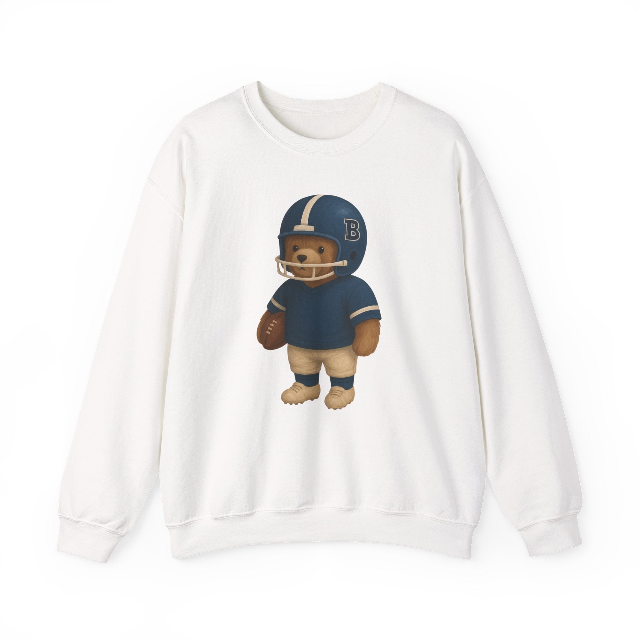 Cute Bear Football Sweatshirt, Cozy Football Apparel, Unisex Crewneck, Gift for Sports Fans, Football Season Style, Comfortable Casual Wear