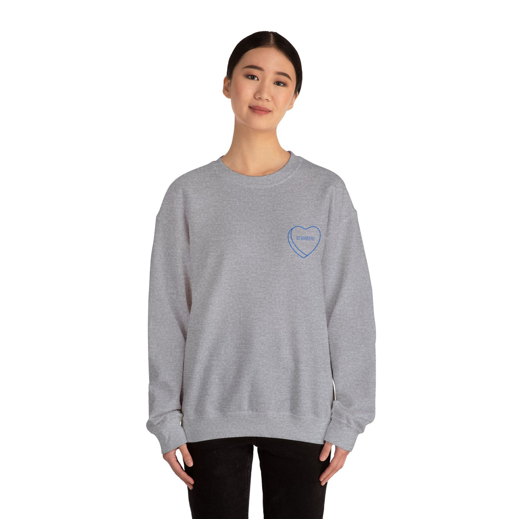 Embroidered Conversation heart go badgers Unisex Heavy Blend™ Crewneck Sweatshirt