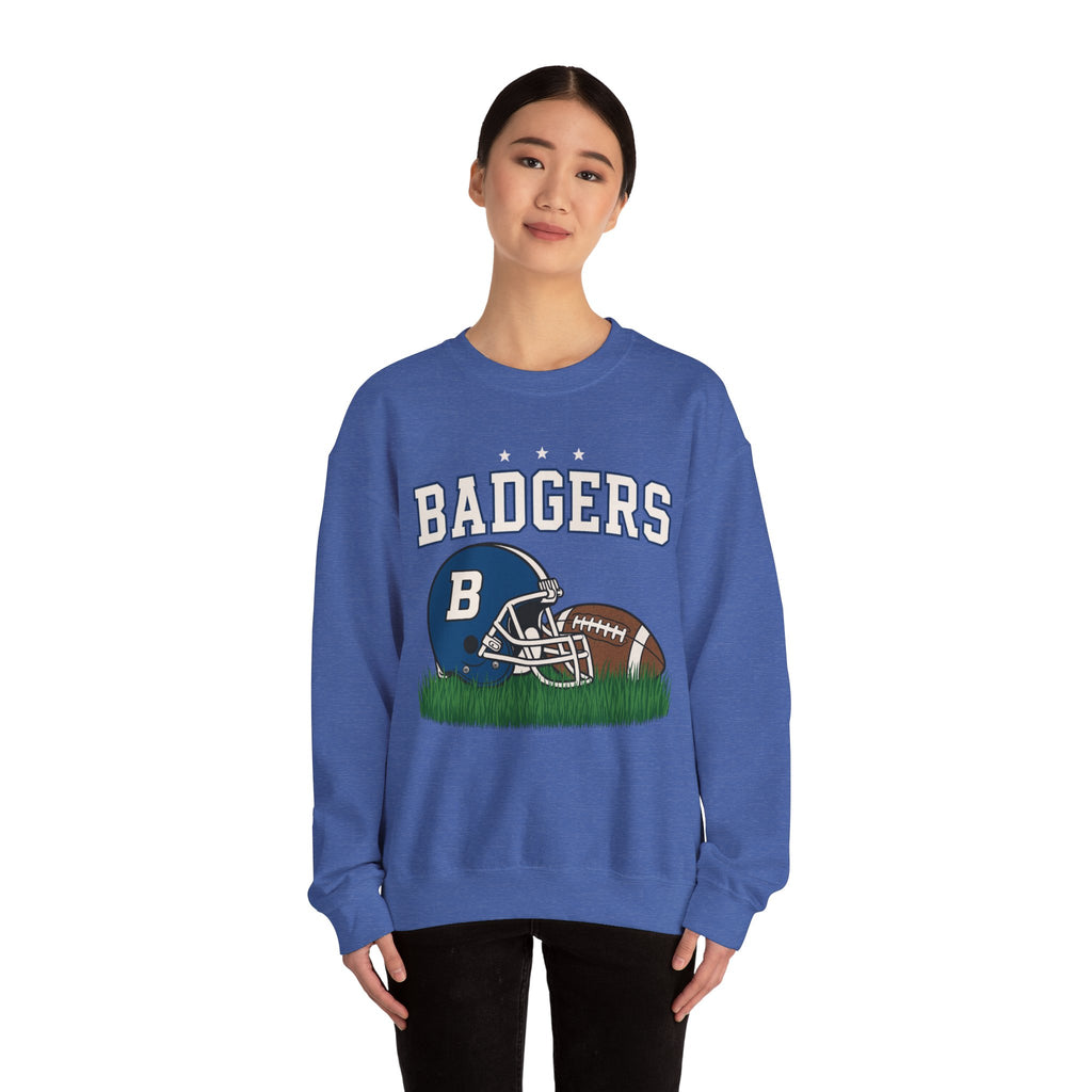 Badgers Football Unisex Sweatshirt, Cozy Crewneck, Sportswear, Gift for Fans, College Apparel, Game Day Outfit