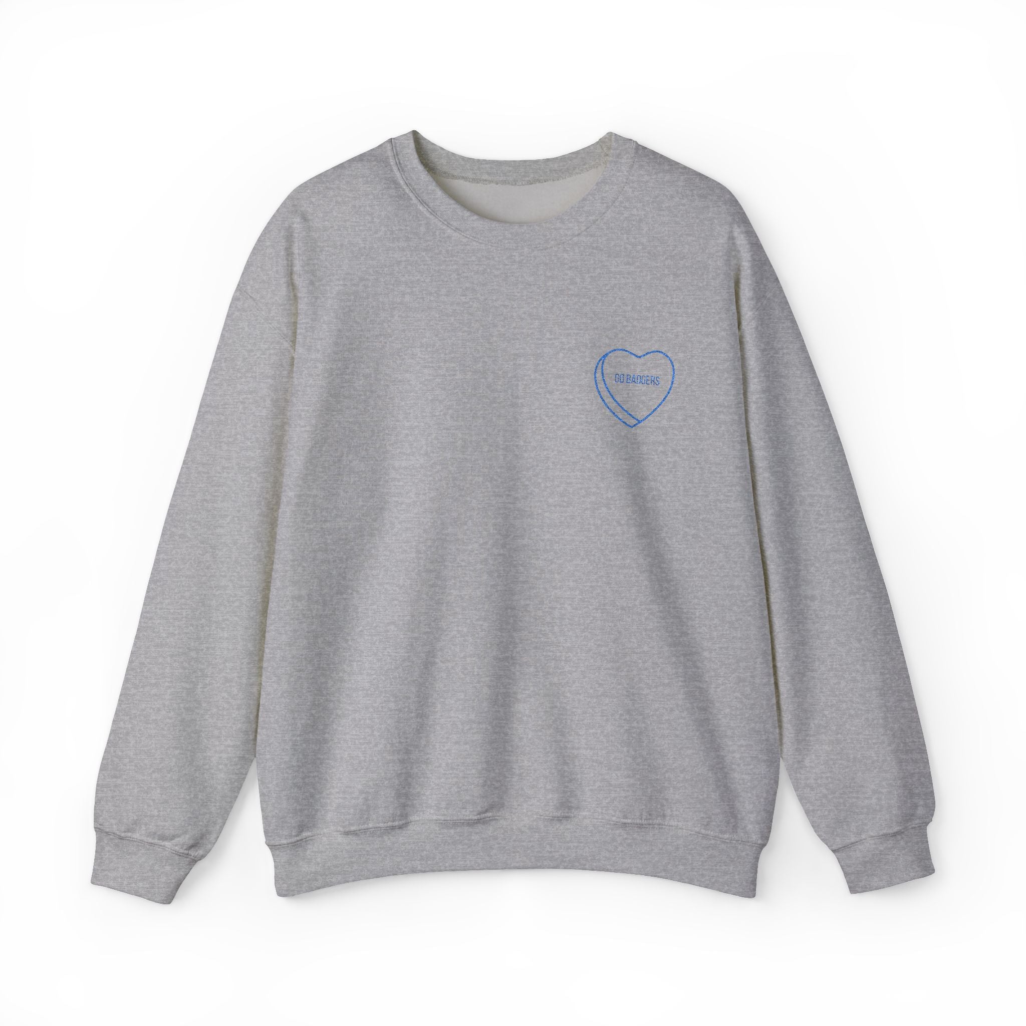 Embroidered Conversation heart go badgers Unisex Heavy Blend™ Crewneck Sweatshirt